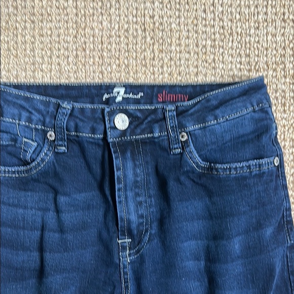 7 For All Mankind Blue Straight-Leg Jeans Timeless Design - Picture 2 of 3